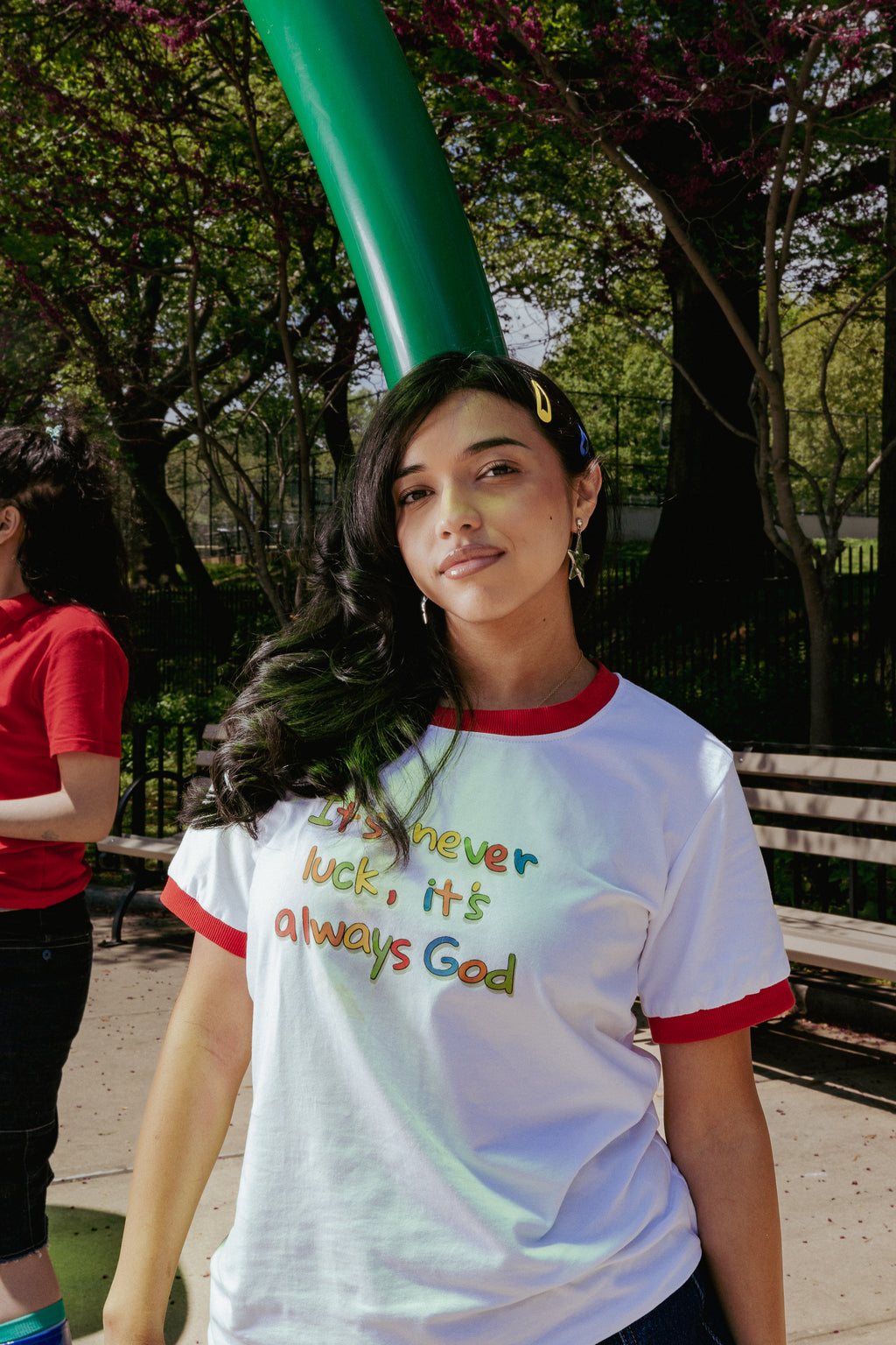 NEVER LUCK Ringer Tee